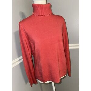 NWT Carolyn Taylor Sweater Size M Turtleneck Pearl Beading Soft 100%‎ Acrylic